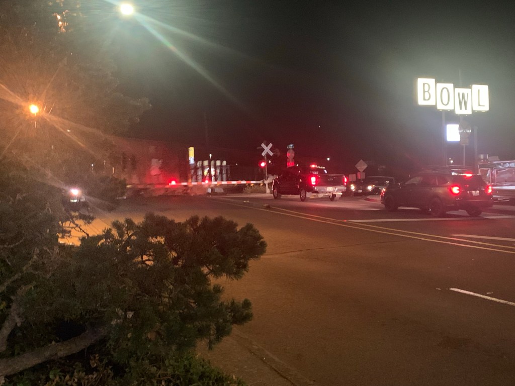 Un train, la nuit, à&nbsp;Portland